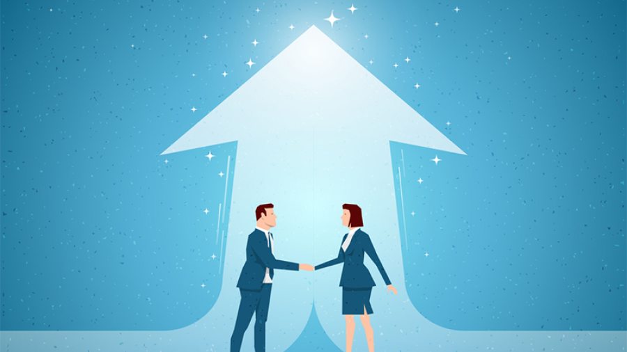 Professionals shaking hands