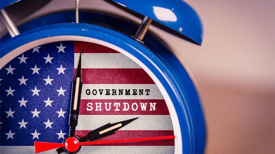 Clock with American flag background