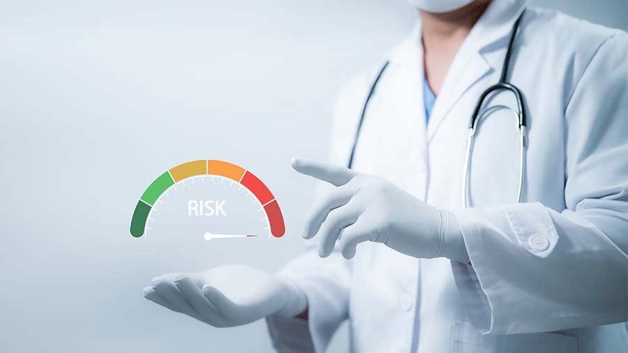 Doctor with a risk meter