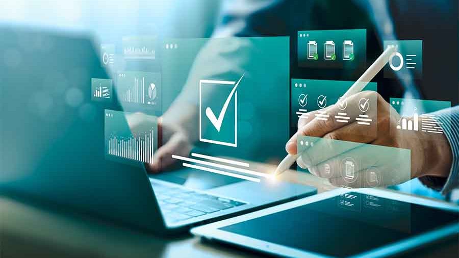 Business man using AI