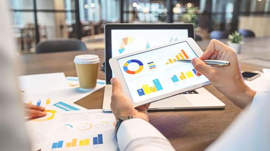 Consultants reviewing charts