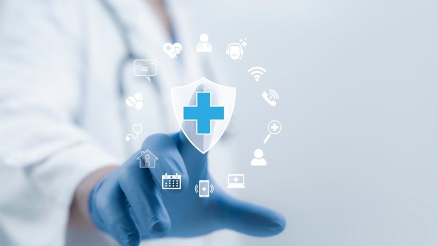 Doctor wearing gloves