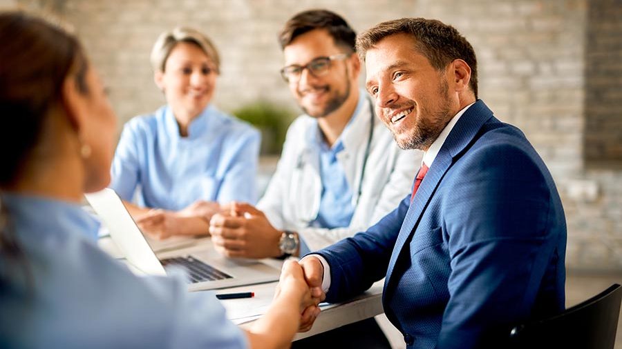 Hand shake between consultants