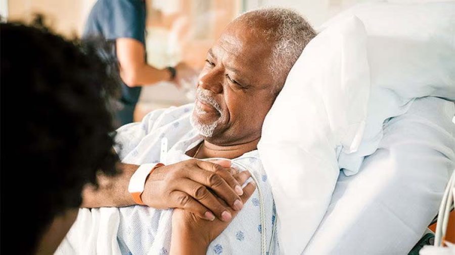 Elderly patient in hospital