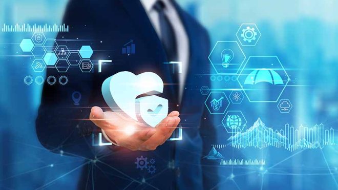 Consultant holding a heart icon