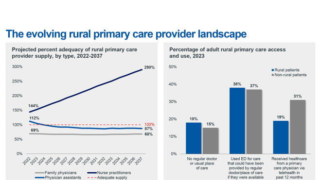 Evolving rural primary care provider landscape chart
