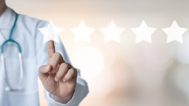 Doctor with star ratings