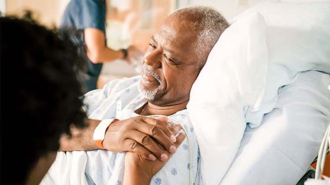 Elderly patient in hospital