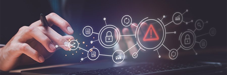 Consultant typing on a keyboard