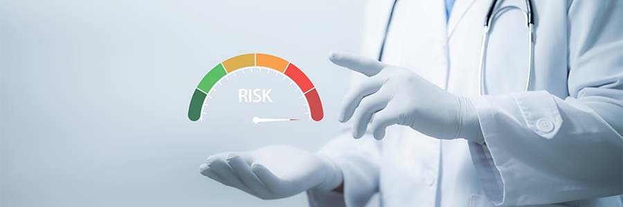 Doctor with a risk meter