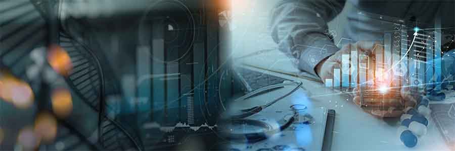 Business consultant reviewing data