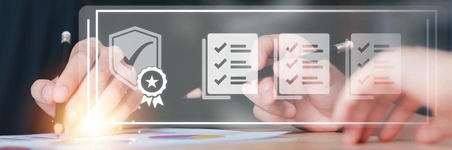 Consultant completing a survey