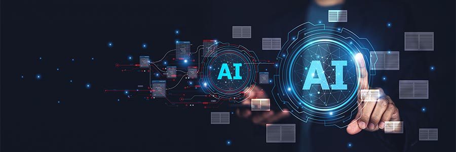 Business man using AI