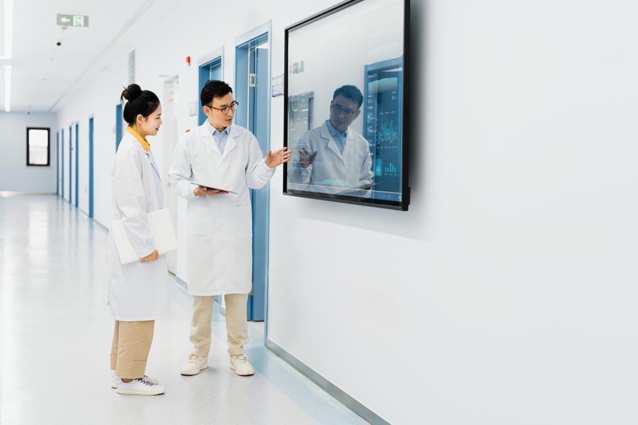 Doctors discussing test results