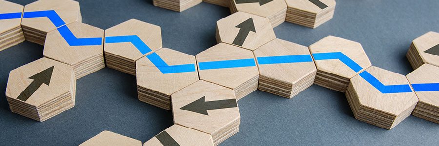 Arrows and routes on blocks